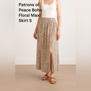 Patrons of Peace Boho Floral Maxi Skirt Size S